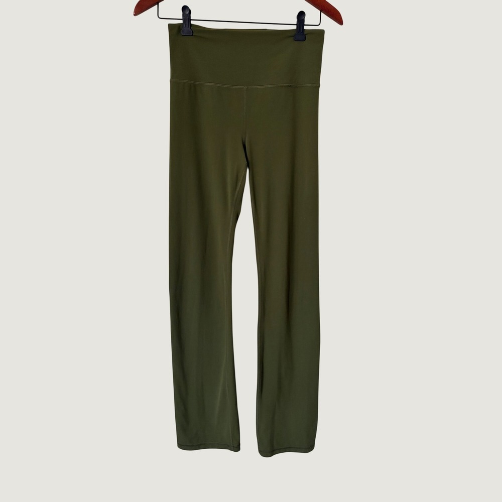 Athleta Elation Straight Leg Pant Olive Green High Rise Yoga Leggings Small
